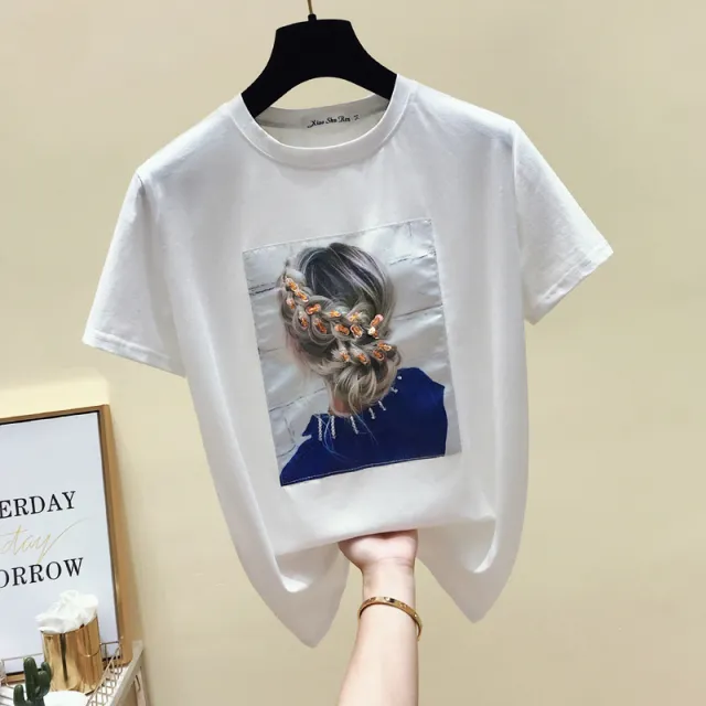 Early Spring Loose White Half sleeved T shirt Super Fire Cec Short sleeved Top Clothes White - Shop at LoveMi
