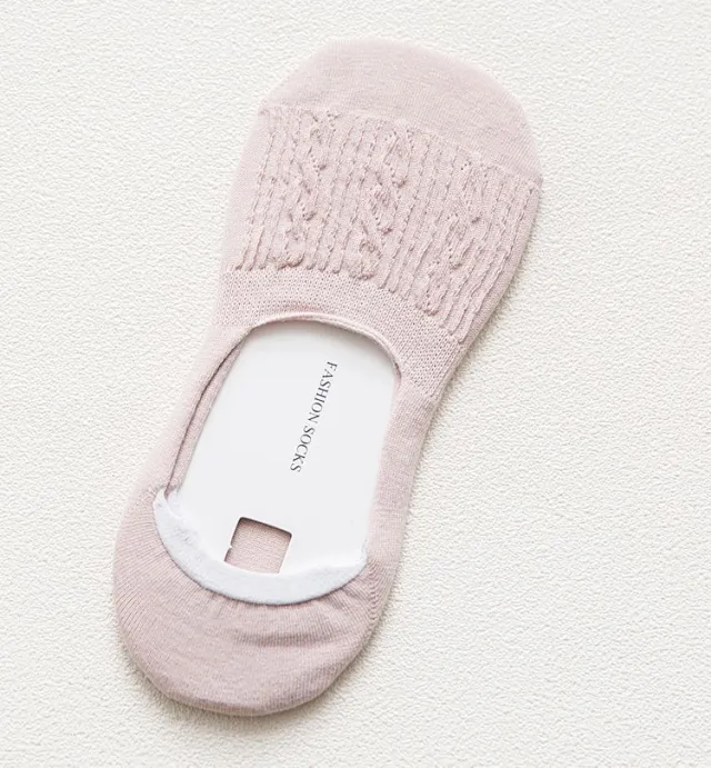 Ladies Twist Silicone Shallow Mouth Non Slip Invisible Socks Light Pink - Shop at LoveMi