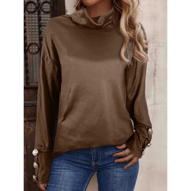 New European And American Women's Sweater High Button Top Coffee - Shop at LoveMi