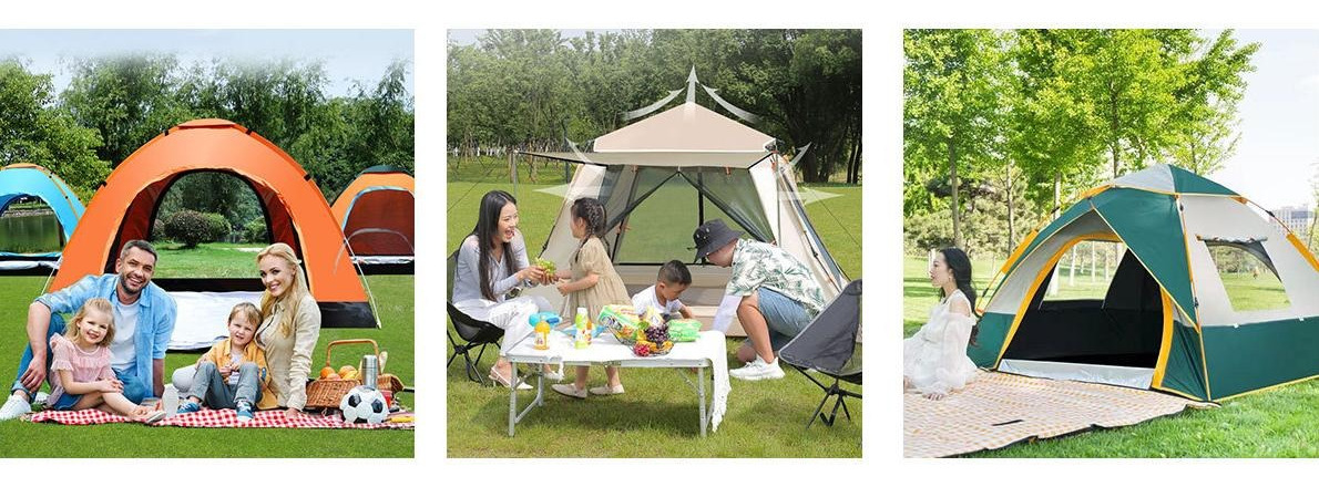 Bounce Automatic Waterproof Camping Tent For 1 Person – Green With Orange Trim