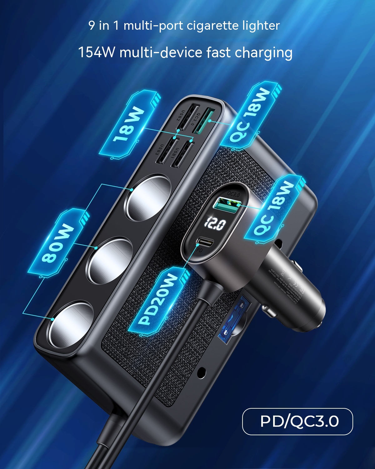 Multi-port Car Mobile Phone Charger - Image 3