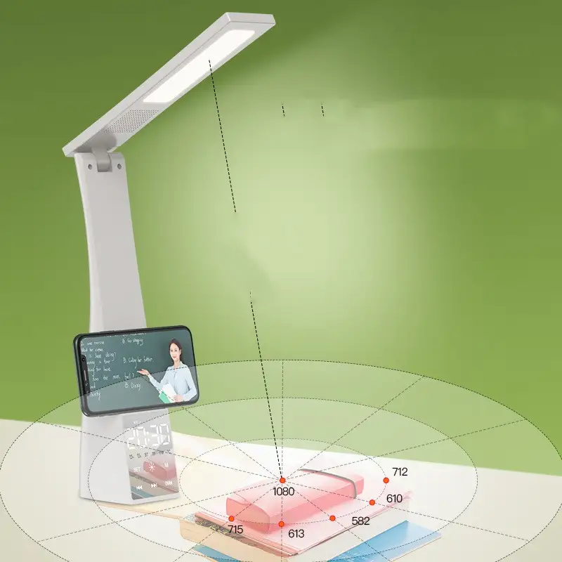 Mirror Clock Alarm Clock Audio Student Desktop Multifunctional Desk Lamp