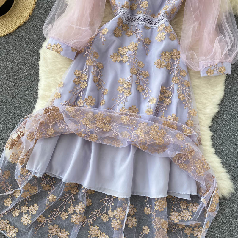 Embroidered Mesh Midi Dress, picture 3 of 7