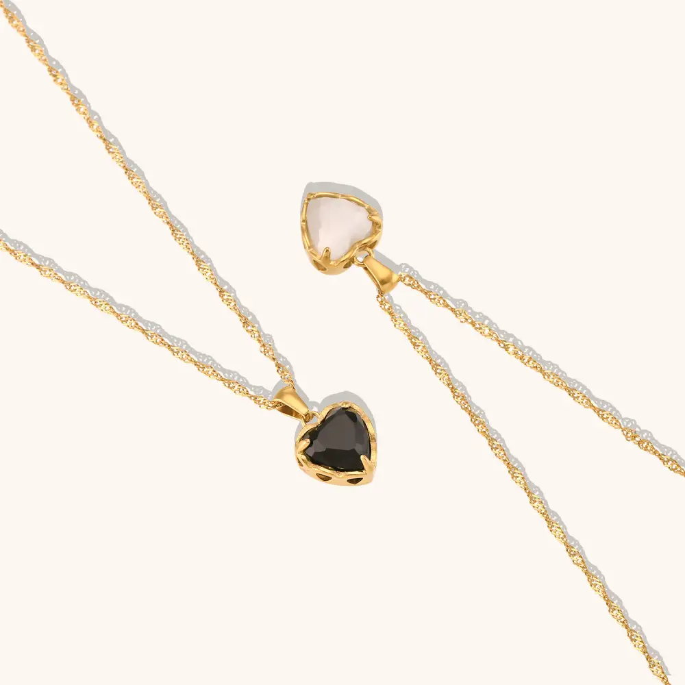 Heart-shaped Zircon Pendant Clavicle Chain Niche Gold Necklace Ornament