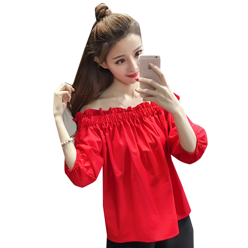 Title 4, Korean Style Sexy Off-shoulder Shirt Female Des...