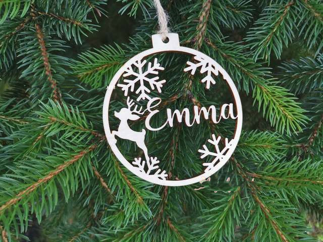 Personalized christmas ornaments hanging gift name tag (1