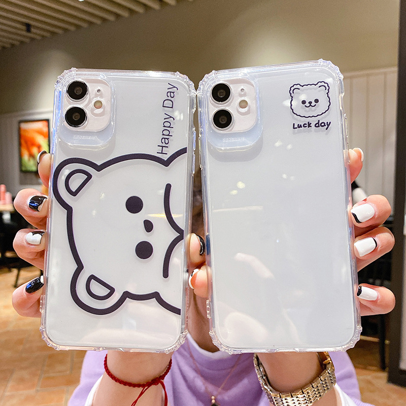 Creative Silicone Transparent Bear Phone Case