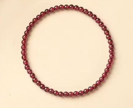 Natural Garnet Beaded Bracelet