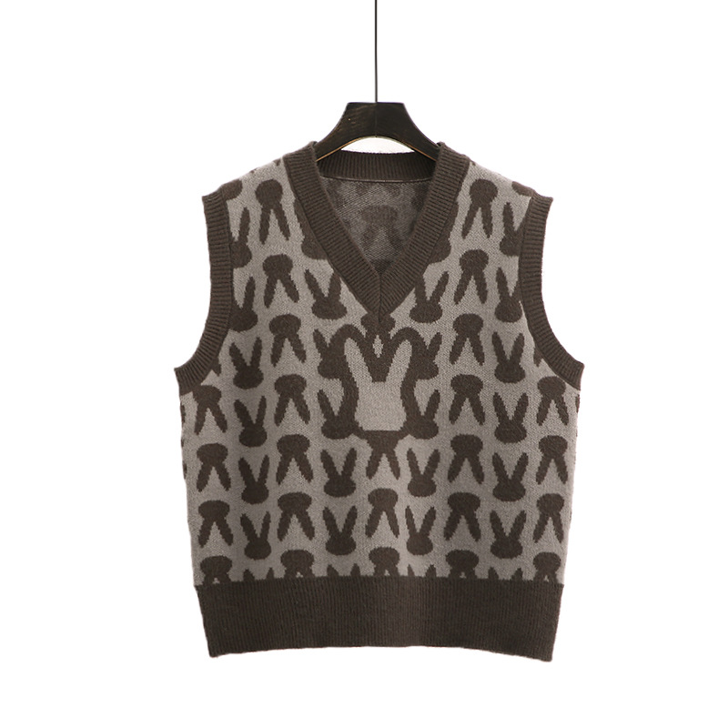 Title 5, Rabbit Pattern Loose Waistcoat Sleeveless Sweat...