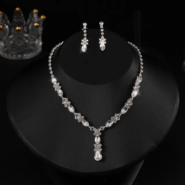 Zircon Necklace And Earrings Set - Shop at LoveMi