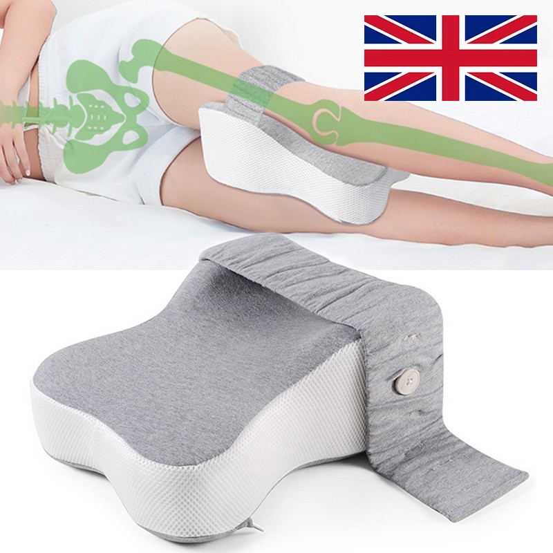 Memory Foam Leg Knee-Support Pillow Blue Side