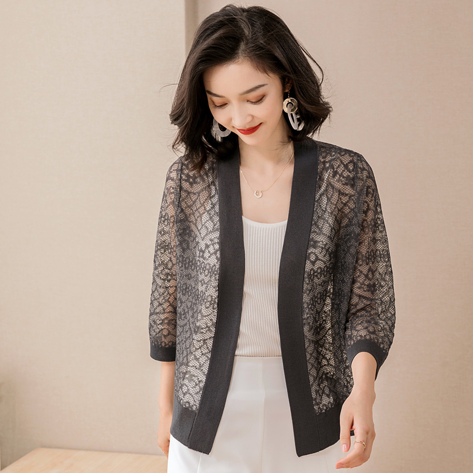 Women's New Hollow Knitted Crochet Coat