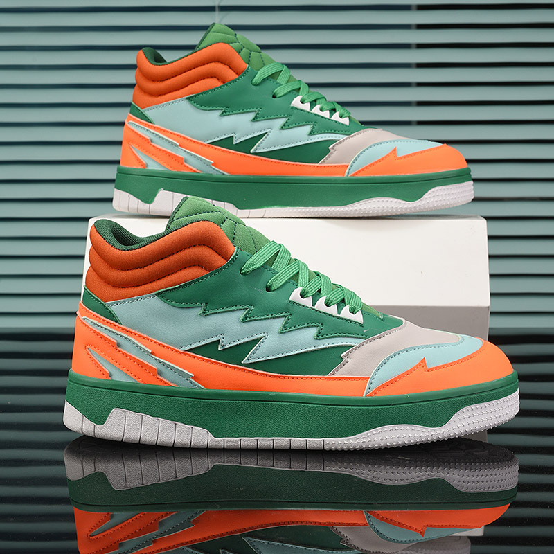 حذاء رياضي رجالي كاجوال عالي الرقبة بتصميم رباط متين