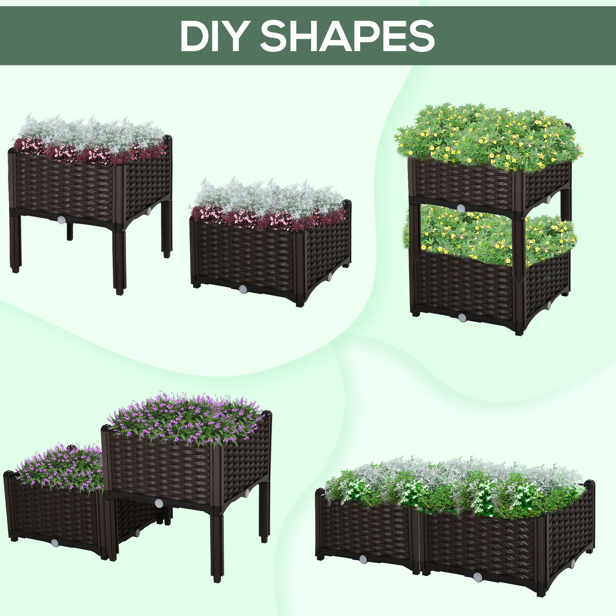 Raised Garden Bed With Legs And Self-watering Planter Box_voghion.com