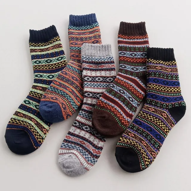 Thick Thread Ethnic Style Tube Socks Thick Line Diamond - Shop at LoveMi