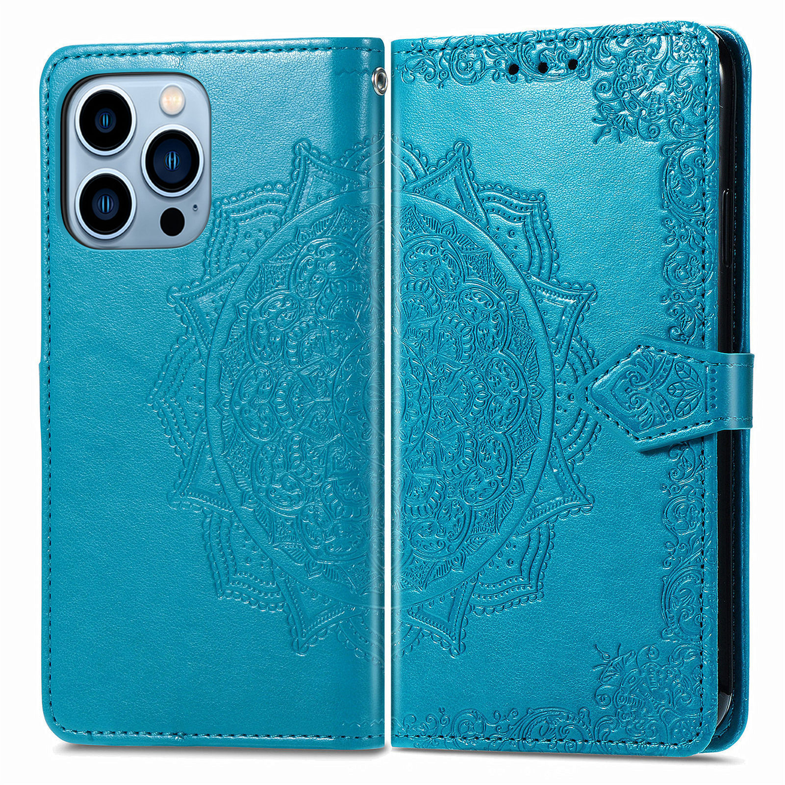 A11 M11 Leather Magnetic Flip Phone Case with Embossed Pattern – Black