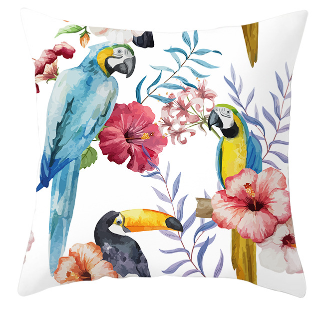 Title 19, Housse de coussin perroquet oiseau plantes trop...