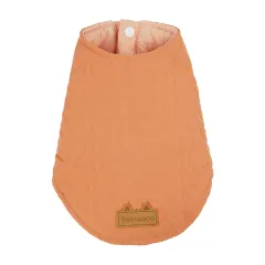 Autumn And Winter Warm Jacquard Button Two-piece Cotton Padded Clothes - Orange - View 1