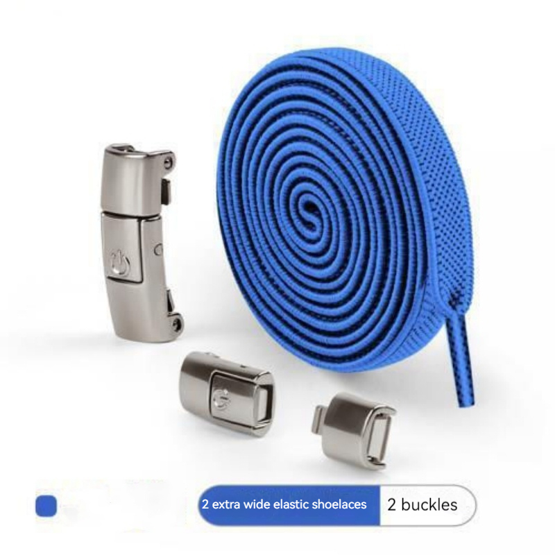 Lacci per scarpe Press Lock senza lacci elastici sneaker 8 mm allargati piatti senza lacci - Foto 20 di 40