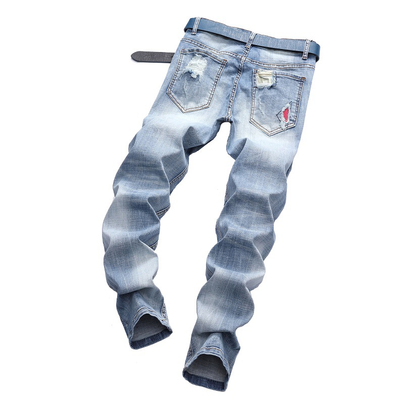 Title 4, Mens Light-Colored Stretch Ripped Jeans Stylis...