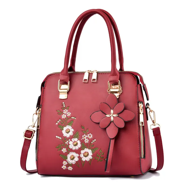 Women's Single shoulder Messenger Handbag With Print Decoration Red - Shop at LoveMi