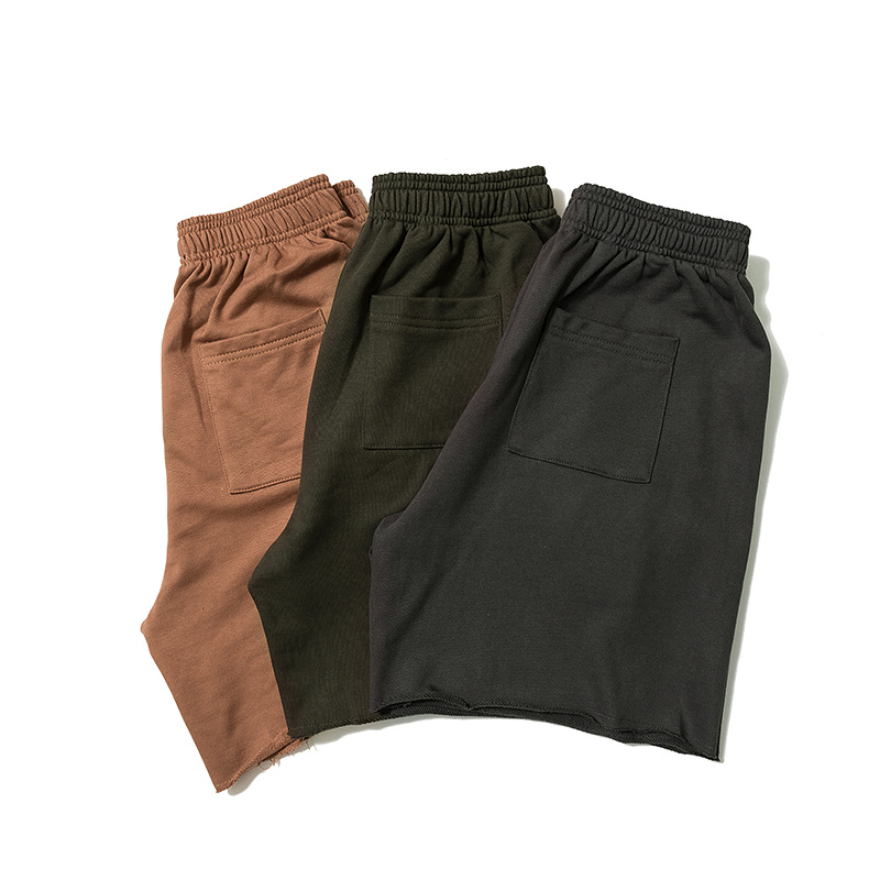 Solid Color Heavy Washed Fabric Men's Tide Brand Cotton Shorts