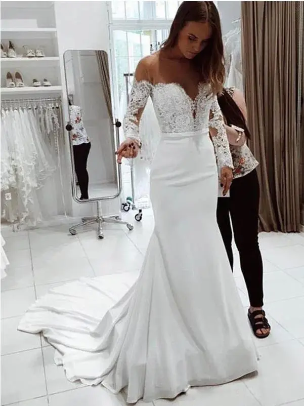 Fashion One Shoulder Lace Long Sleeve Dress