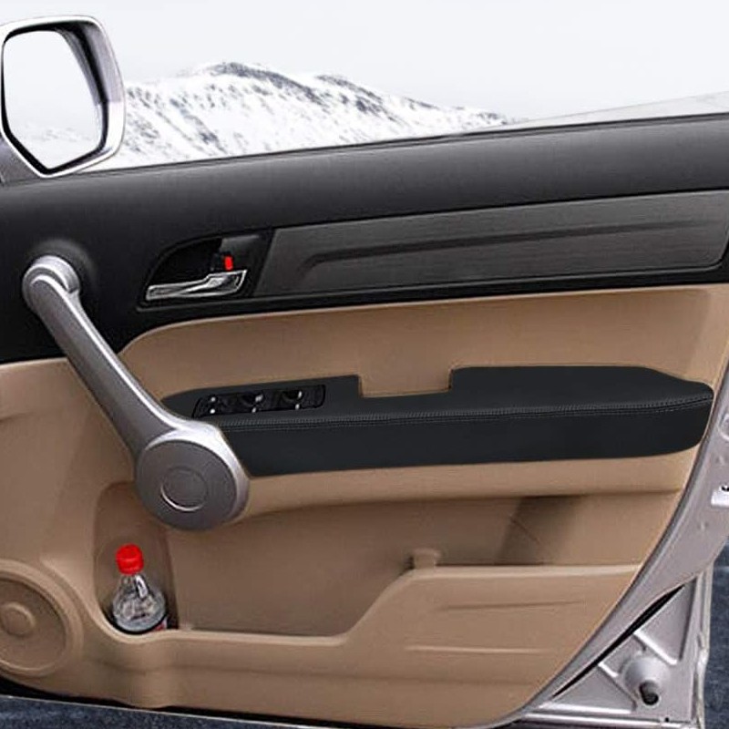 2Pcs Front Door Panel Armrest Leather Trim Cover For - CRV B — image 6