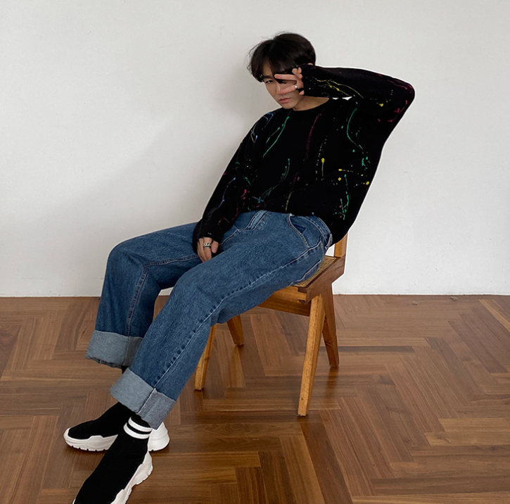 Loose Trend Design Feeling Graffiti Sweater