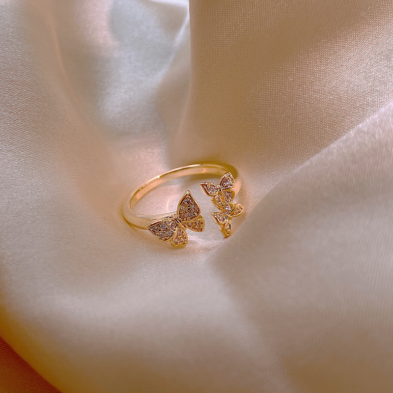 Real Gold Color-preserving Electroplating Korean Diamond Butterfly