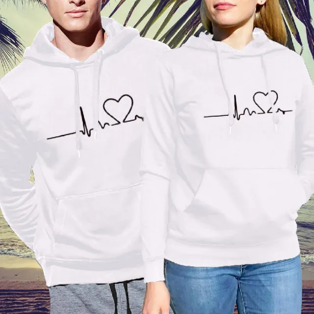 Hooded Casual Loose Top Print Simple And Versatile White - Shop at LoveMi