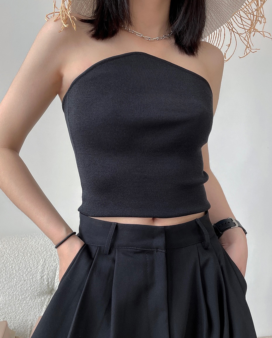 Title 5, Ice Silk Basic Tube Top Bottoming Knitted Elast...