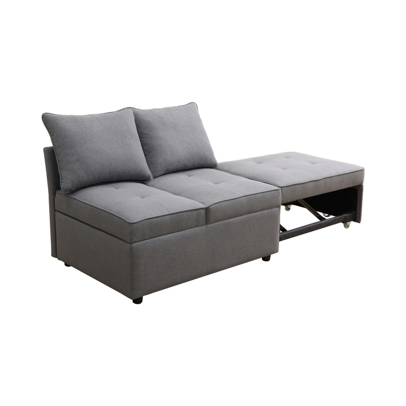 Pickup Only--Deep Grey Sackcloth Living Room Sofabed