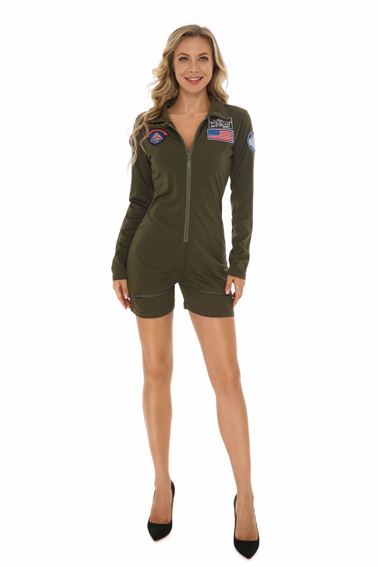 One Piece Long Sleeved Shorts Overalls Performance Clothes