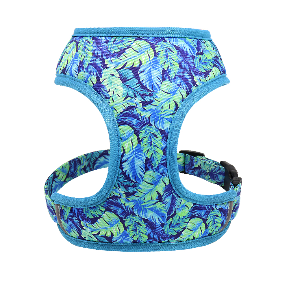 Floral blue single chest back