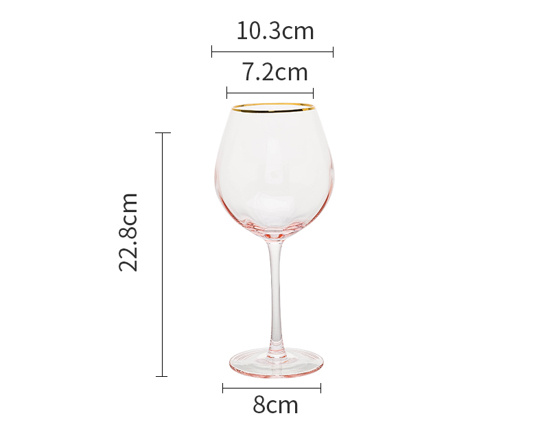 Side rib red wine glass