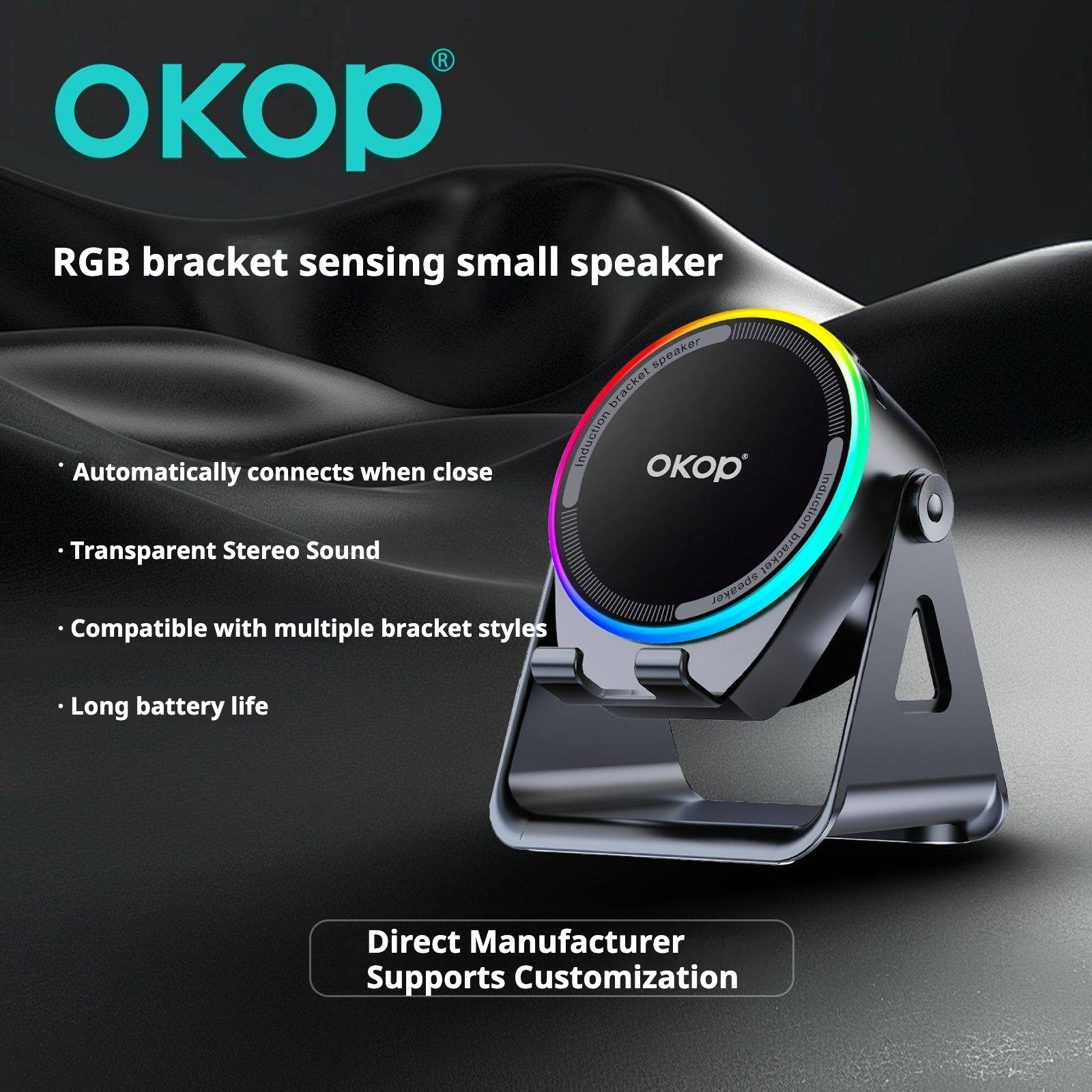 KP-846 Best-selling Wireless Speaker With Phone Stand Sensor High-Capacity Battery RGB Lighting Instant Connection Factory Stock Available 5
