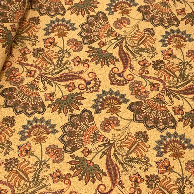 Portuguese Natural Cork Leather Floral Floral Carpet Cushion Tablecloth Yellow - Shop at LoveMi