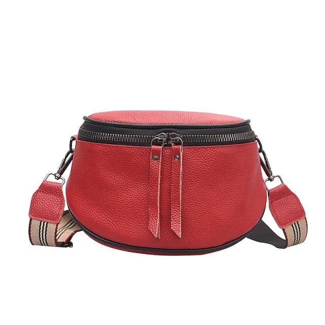 Women's Fashion Leather One shoulder Cross body Small Chest Bag Red - Shop at LoveMi
