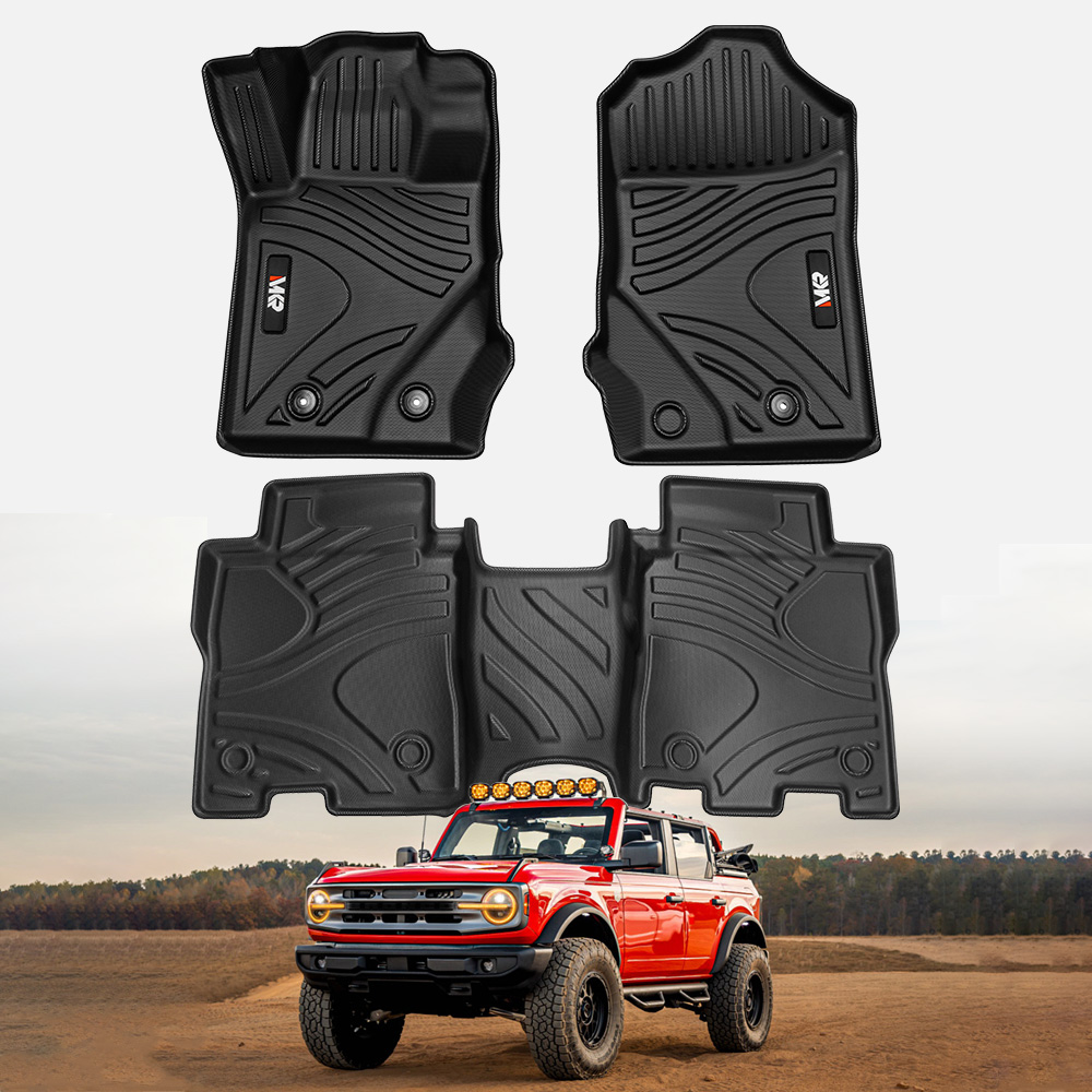 Ford Bronco 2021–23 3D TPE Floor Mats All‑Weather Custom Fit (US Stock)