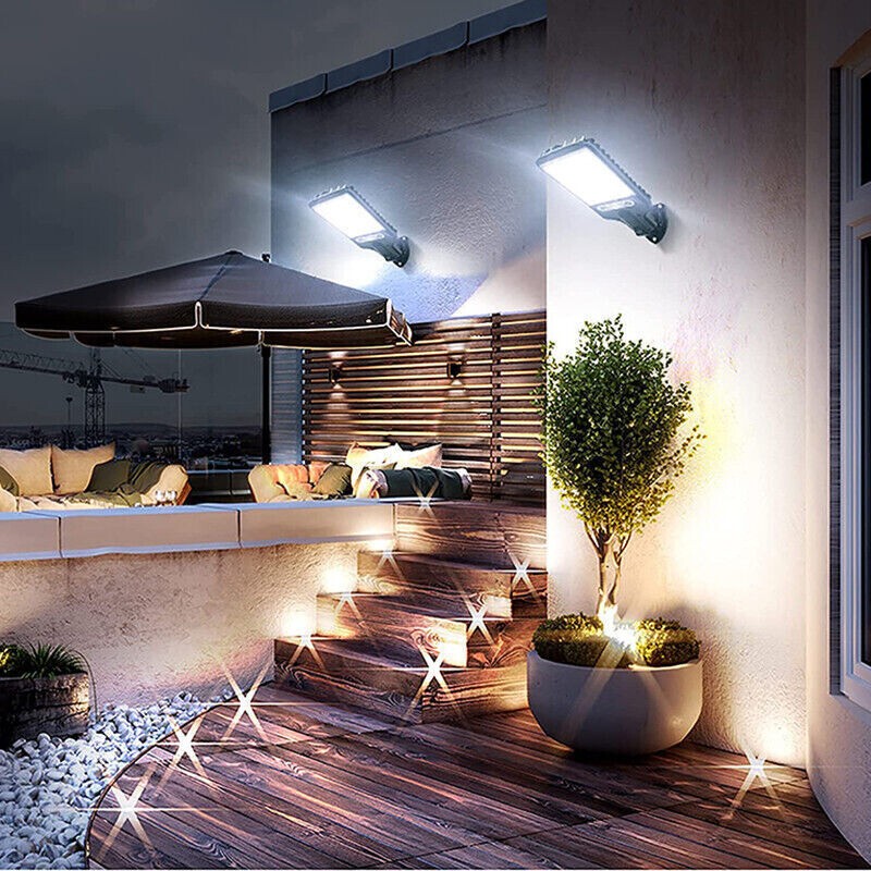 4PCS 6000W LED Solar PIR Motion Sensor Wall Light Security Garden Lamp WRemote — image 9