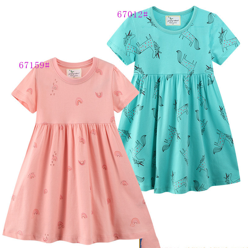 Girls' Western Style Short Sleeve Dress