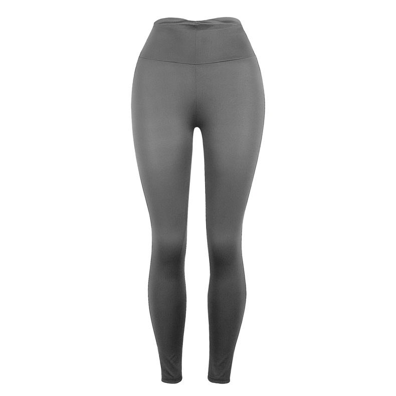 Ladies Slim Butt Lift Solid Color Yoga Pants Leggings Grey - Shop at LoveMi