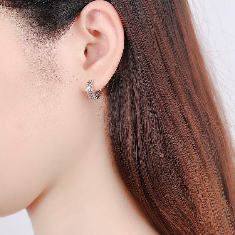 Fashion Creative Sterling Silver Copper Coin Earrings