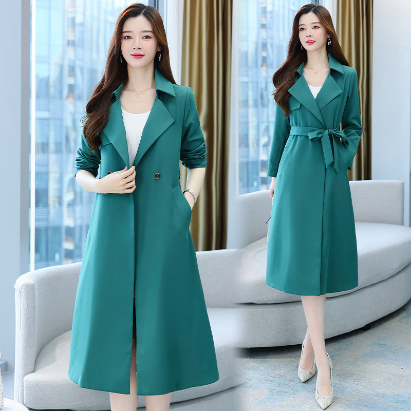 Windbreaker Women's Fashion Western Style Coat Mid-length