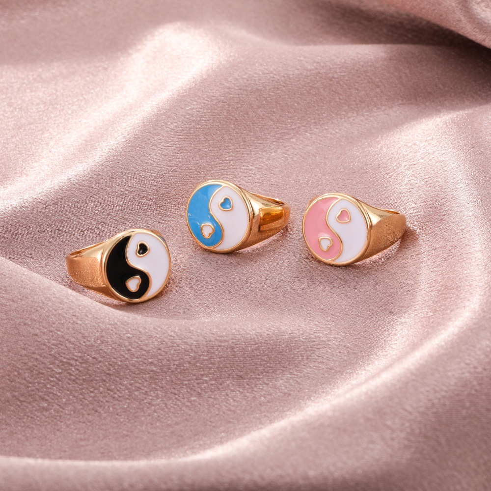 Geometric Alloy Dripping Oil Multicolor Ring Jewelry