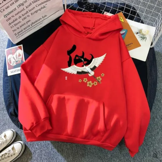 Creative Personality Pattern Hooded Sweater Red - Shop at LoveMi