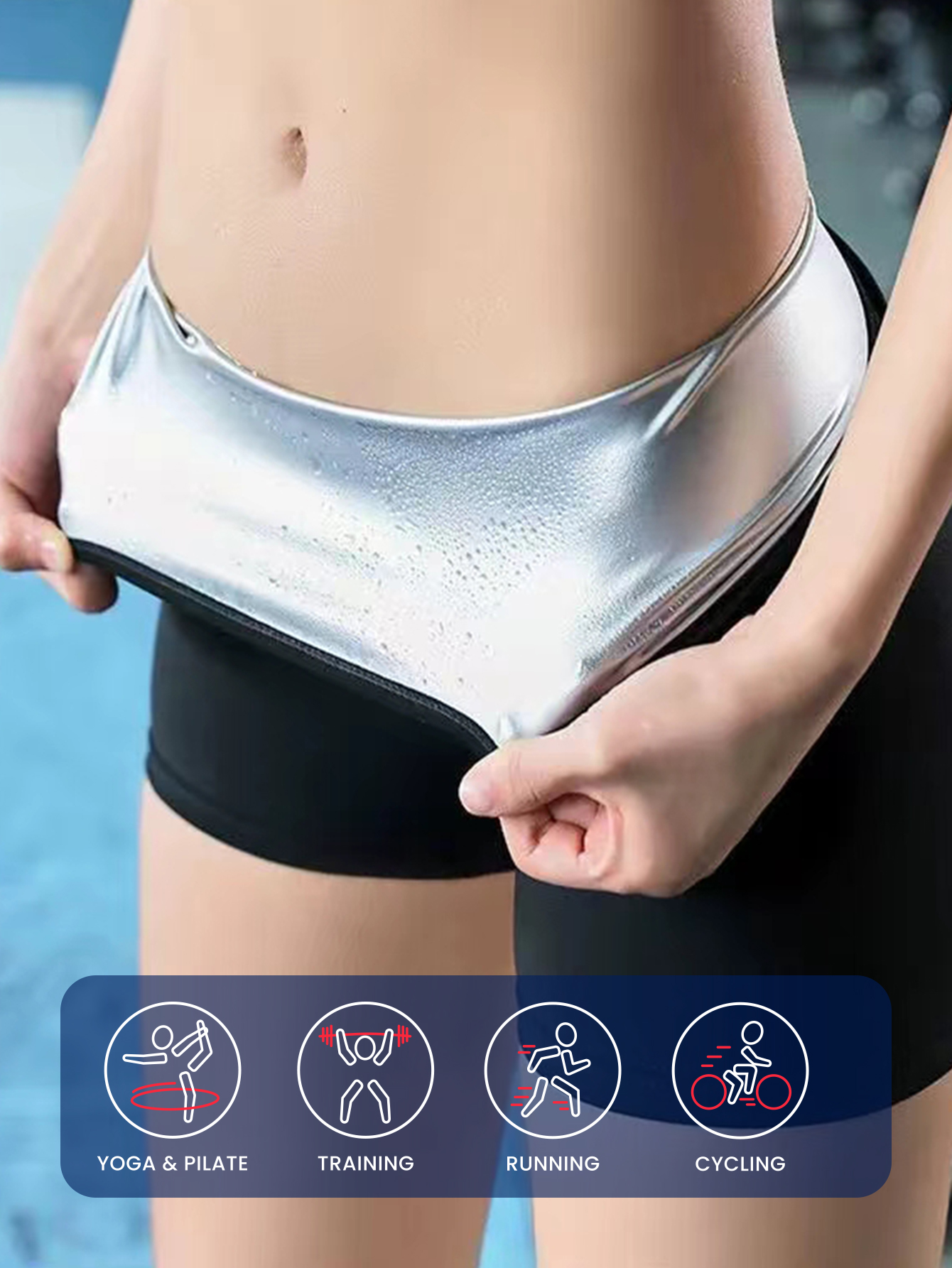 Sauna Sweat Shorts Pants Compression Workout Gym Exercise Waist Trainer Body Shaper Thighs Tummy Control 9