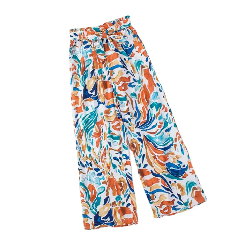 Foreign Trade Color Printing Trousers Casual Wide-leg Pants