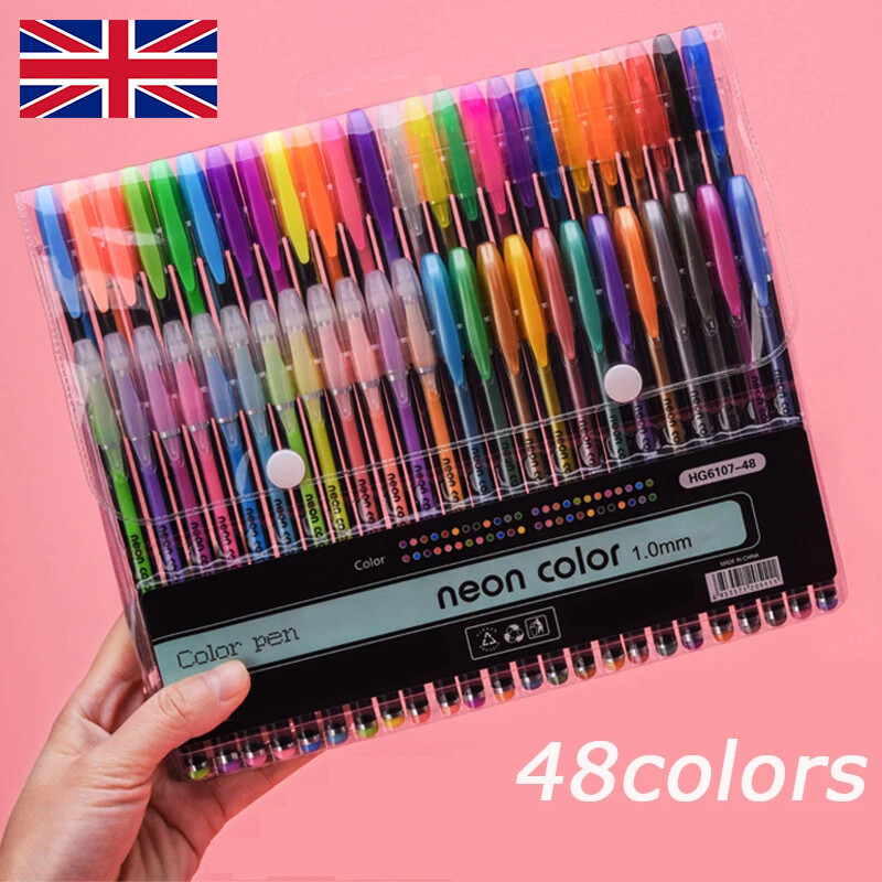 48 Packs Color Gel Ink Pens Set For Adult Colouring Books Drawing And Writing — image 6